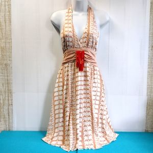 Niche Sexy Halter Summer Dress Empire Waist Size S